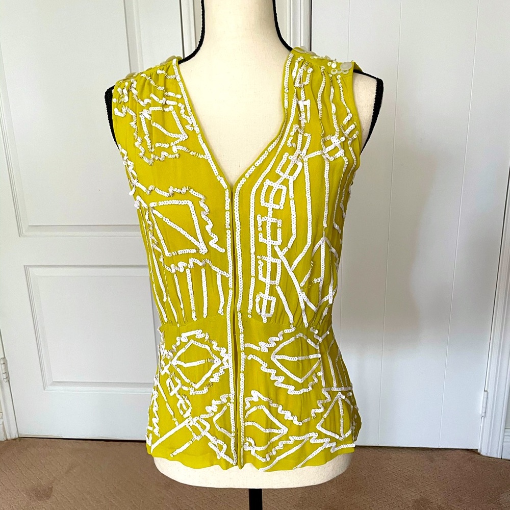 Nanette Lepore yellow seaside shell top